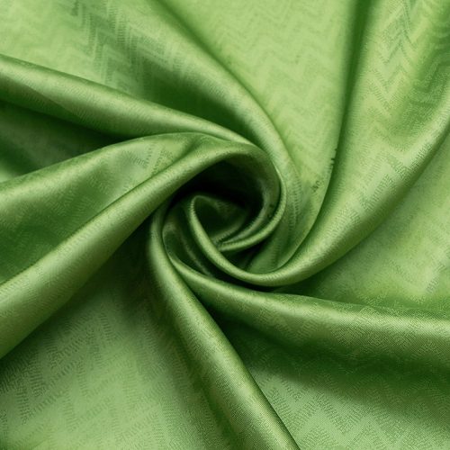 Ткань подкладочная, жаккард (лаймово-зеленый зигзаг) (011127)