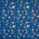 Сатин-стрейч хлопковый, цветы на лазури (011438)