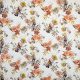 Вискоза плательная под лен, охристо-коралловые цветы (011440)