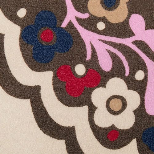 Креп-жоржет, цветочные огурцы на бежевом (011455)