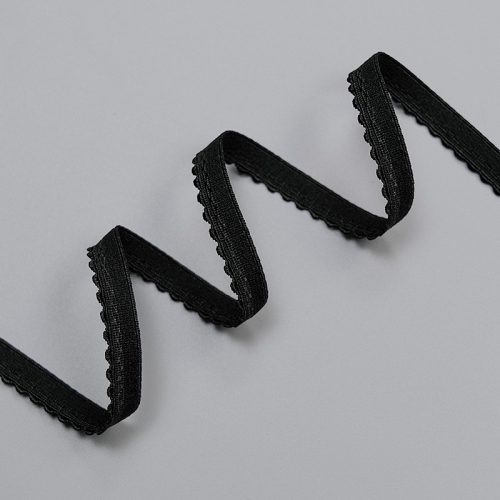 Резинка декоративная 9 мм, черный (цвет 170), 2735, M.Letizia (011422)