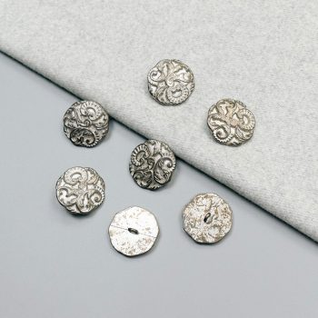 Пуговицы металлические, состаренное серебро, вензель, 26 мм (011507)
