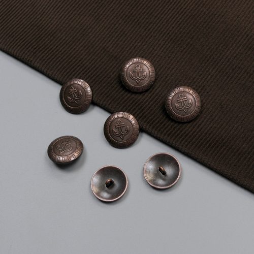 Пуговицы металлические, медь, якорь в ободе, 22 мм (011513)