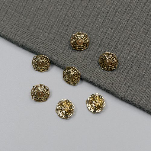 Пуговицы металлические, состаренное золото, ажурные, 14 мм (011518)