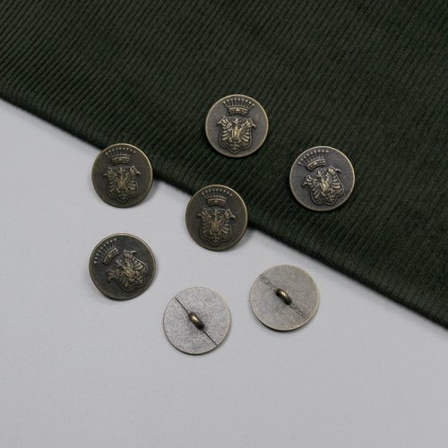 Пуговицы металлические с гербом, латунь, 22 мм (011522)