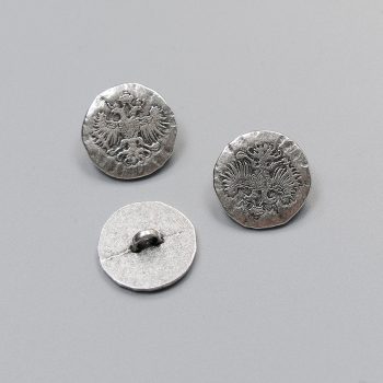 Пуговицы металлические с орлом, состаренное серебро, 17 мм (011524)
