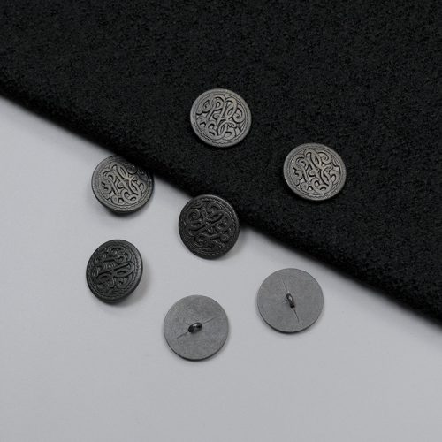 Пуговицы металлические, монограмма, черный, 25 мм (011535)