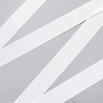 Репсовая лента, белый - white, 25 мм, Corseteria (011543)