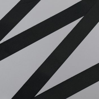 Репсовая лента полиэстер, 25 мм, черный (011544)