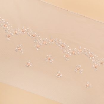 Вышивка на сетке, вышивка 100 мм, оранжевые цветы (011636)