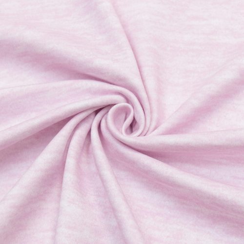 Футер хлопковый, бледно-розовый меланж  (011680)