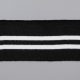 Подвяз трикотажный, черный с белой полосой, 6х80 см (011671)