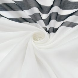 Батист шелковый с купонным тропическим принтом, цвет белый (011798)