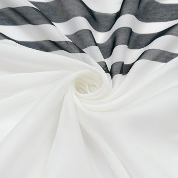 Батист шелковый с купонным тропическим принтом, цвет белый (011798)