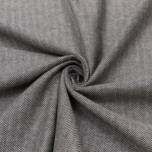 Твид шелковый костюмный в елочку, цвет серый (011824)