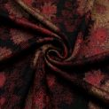 Трикотаж пальтовый с золотисто-красными цветами на черном (011846)