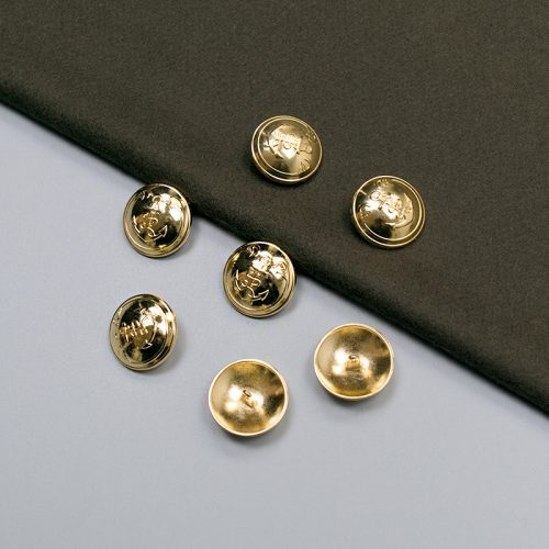 Пуговицы металлические, золотой якорь, 25мм (001762)