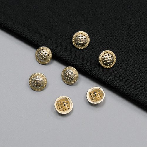 Пуговицы металлические, матовое золото, сеточка, 15 мм (011889)
