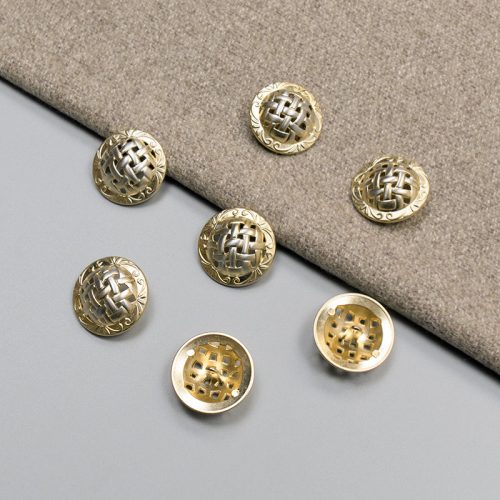Пуговицы металлические, матовое золото, сеточка, 28 мм (011890)