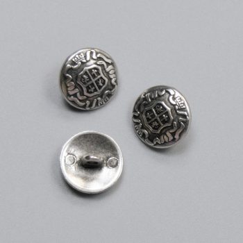 Пуговицы металлические, серебро, большой герб, 15 мм (012086)