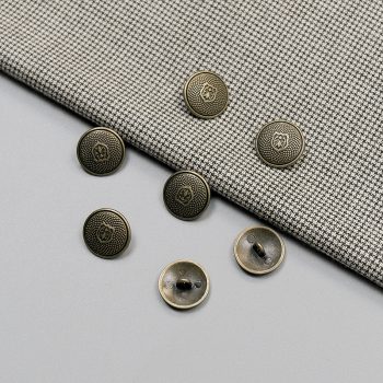 Пуговицы металлические, латунь, герб в точках, 18 мм (012090)