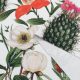 Трикотаж жаккардовый с экзотическими цветами, белый (012192)