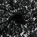 Кружево эластичное широкое, черная роза (012219)
