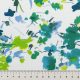 Штапель вискозный с сине-зелеными цветами на белом (012227)