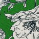 Сатин вискозный жаккард, молочные цветы на зеленом (012268)