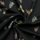 Вискоза-пике плательная с совами, цвет черный (012274)