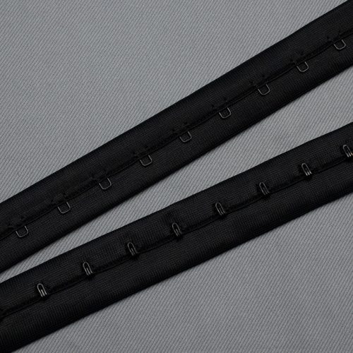 Застежка крючки и петли на ленте, 25 мм, черный (009087)