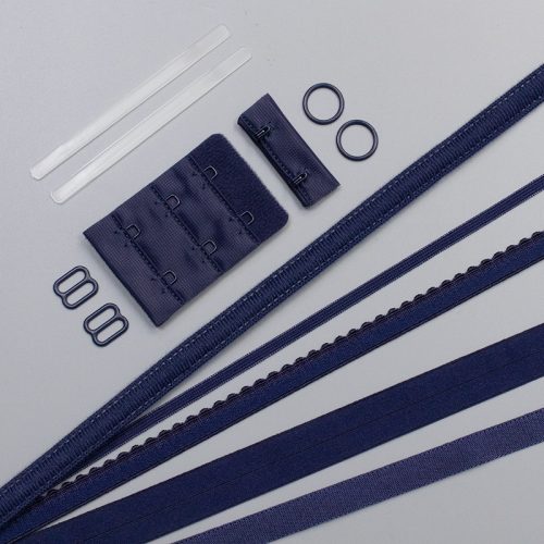 Набор фурнитуры для белья, темно-синий, бретель 10 мм (011495)