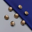 Пуговицы металлические, золотой герб, 18 мм (011742)