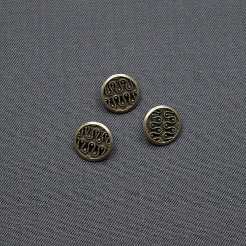 Пуговицы металлические 15 мм, темное серебро (004916)