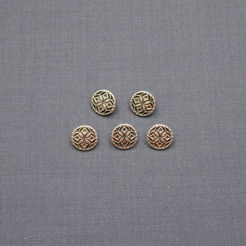 Пуговицы металлические 15 мм, серебро-черный (004954)