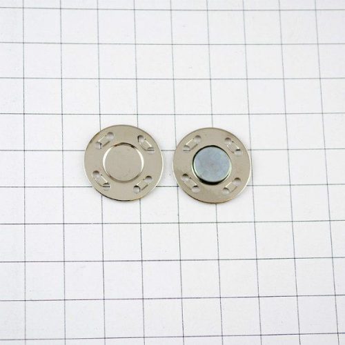 Кнопка пришивная, магнитная, d=20мм, никель, арт. 69015
