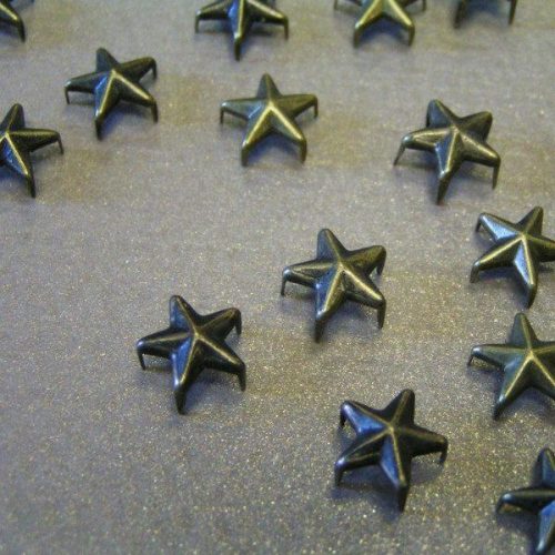 Заклепки с шипами, звезда, 9 мм, латунь (50 шт.)