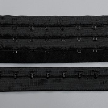 Застежка крючки и петли на ленте, 3 ряда, черный  (ARTA-F) (009492)