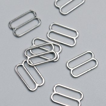 Регулятор металлический для бюстгальтера, серебро, 15 мм (613 DG/15) (010550)