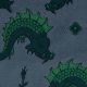 Жаккард шелковый с рисунком «китайский дракон», зеленый на сером (012354)