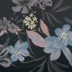 Сатин сорочечный с цветочным принтом, пастель на темно-сером (012371)