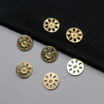 Пуговицы металлические, золотая ромашка, 25 мм (012441)