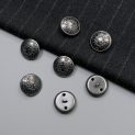 Пуговицы металлические, темное серебро, 25 мм (012452)