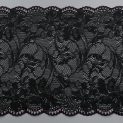 Кружево эластичное, черный - розовый (Lauma), 20 см (012514)