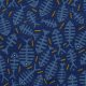 Батист шелковый купонный, рыбные косточки на сумрачно-синем (012531)