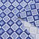 Поплин хлопковый с мозаичным орнаментом, синий — белый (012665)