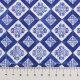 Поплин хлопковый с мозаичным орнаментом, синий — белый (012665)