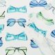 Трикотаж вискозный набивной, зелено-голубые очки (012909)