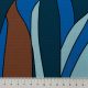 Креп-стрейч плательный с абстрактным принтом, коричнево-синий камыш (012912)