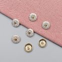 Пуговицы металлические, цветок, золото - розовый, 20 мм (013017)